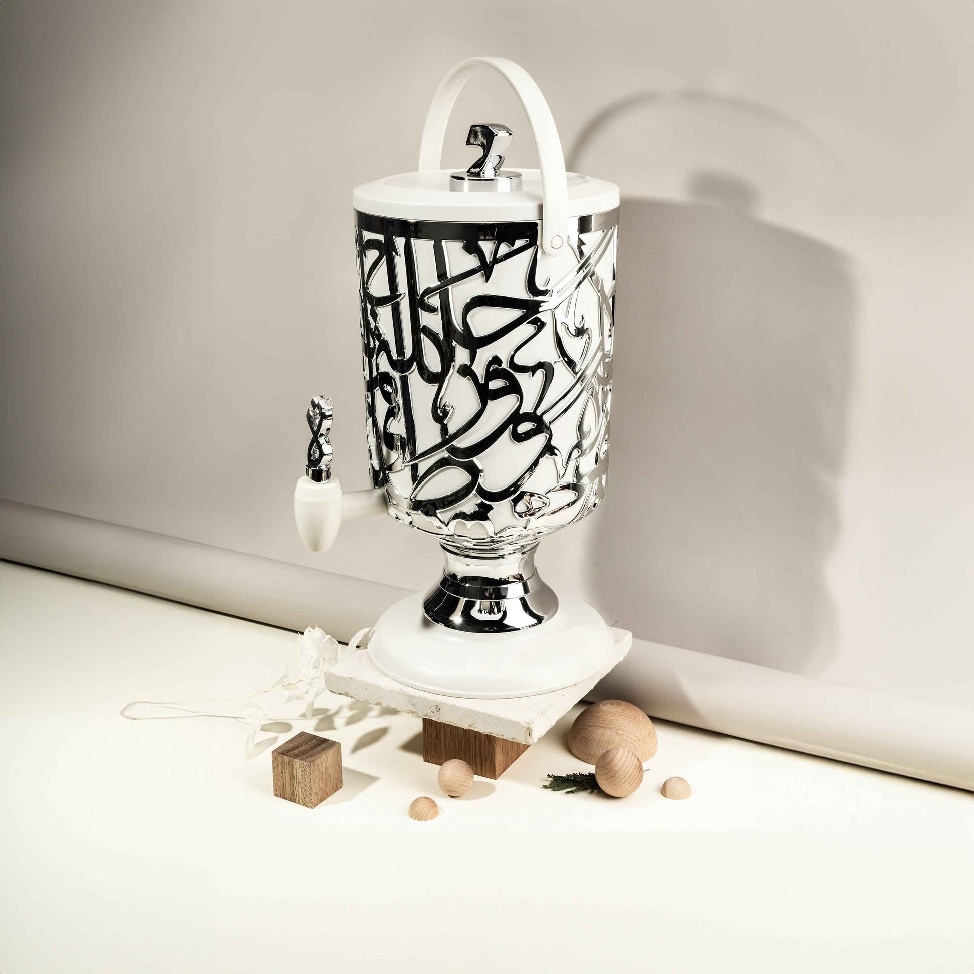 Diwan - 3 Liters Cold Beverage Dispenser - Pearl & Silver