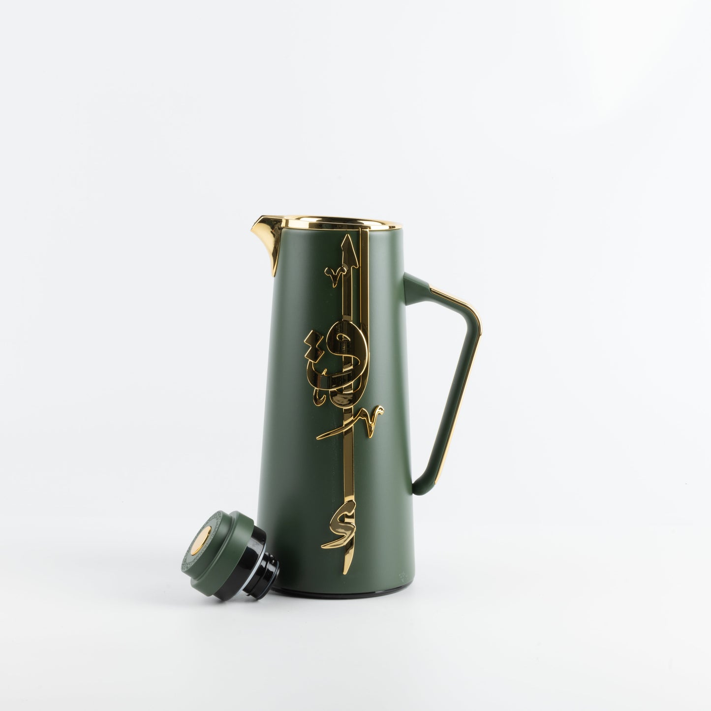 Liqa'a - Vacuum Flask / Thermos - Olive Green  & Gold