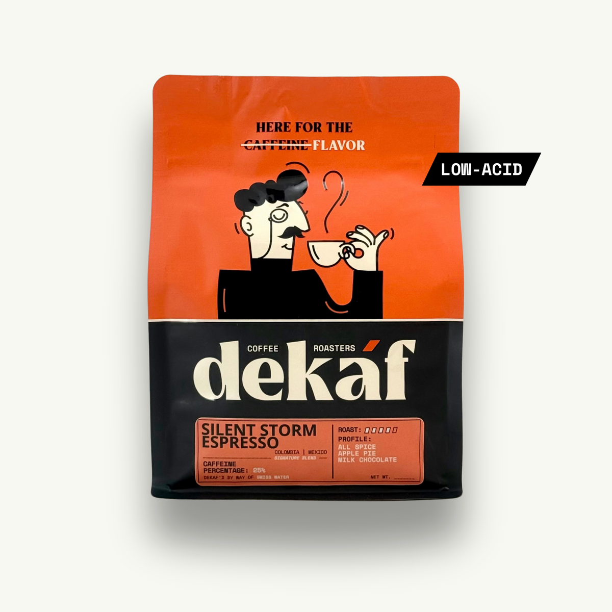 DEKÁF Silent Storm Low Caffeine Espresso Blend Decaf Coffee
