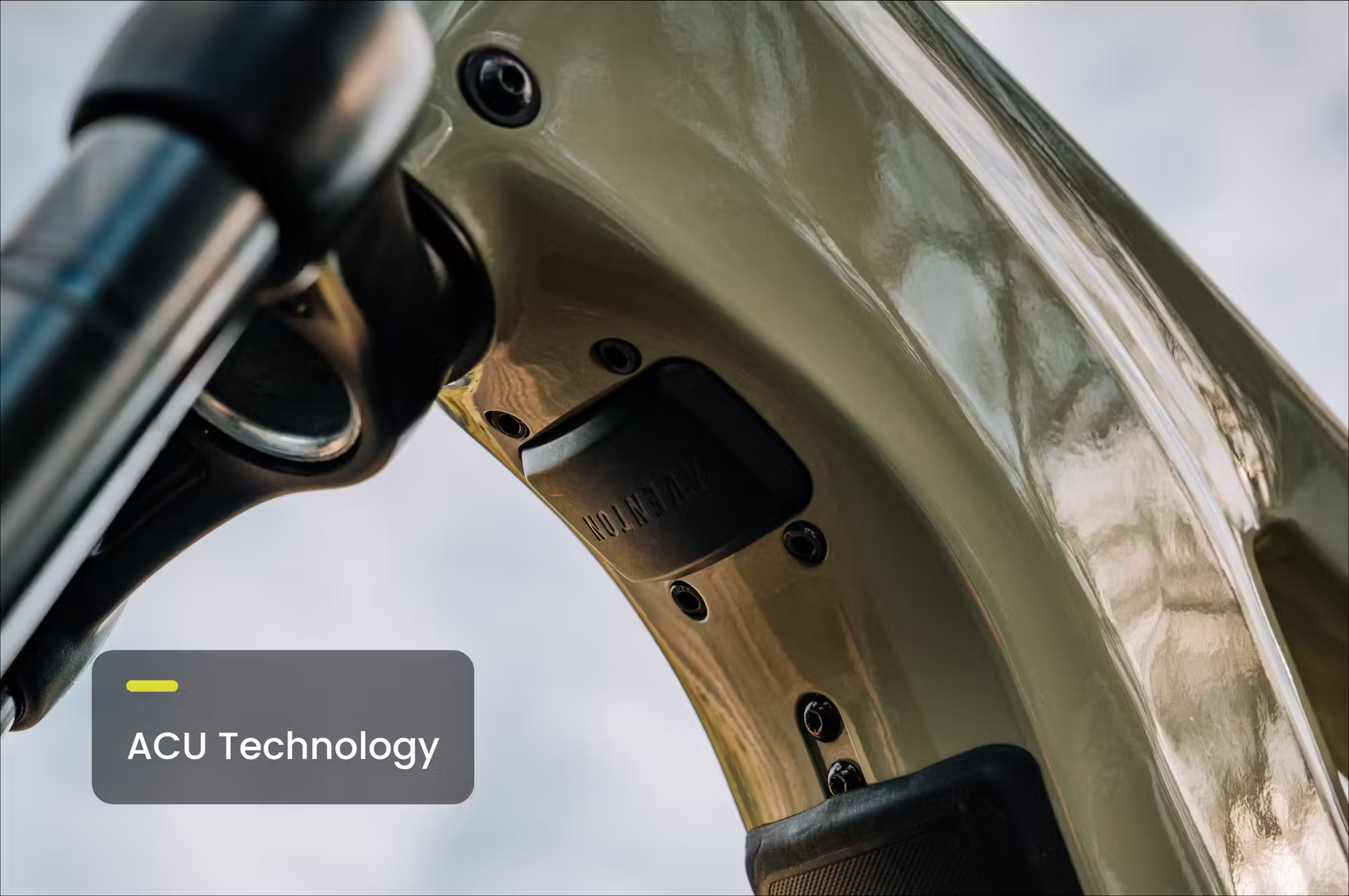 Close-up of Aventon Aventure.3 step-through e-bike frame showcasing ACU Technology by Rex E-Bikes