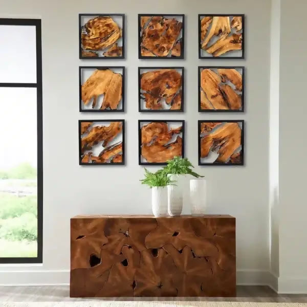 Live Edge Wood Wall Decor with Black Frame