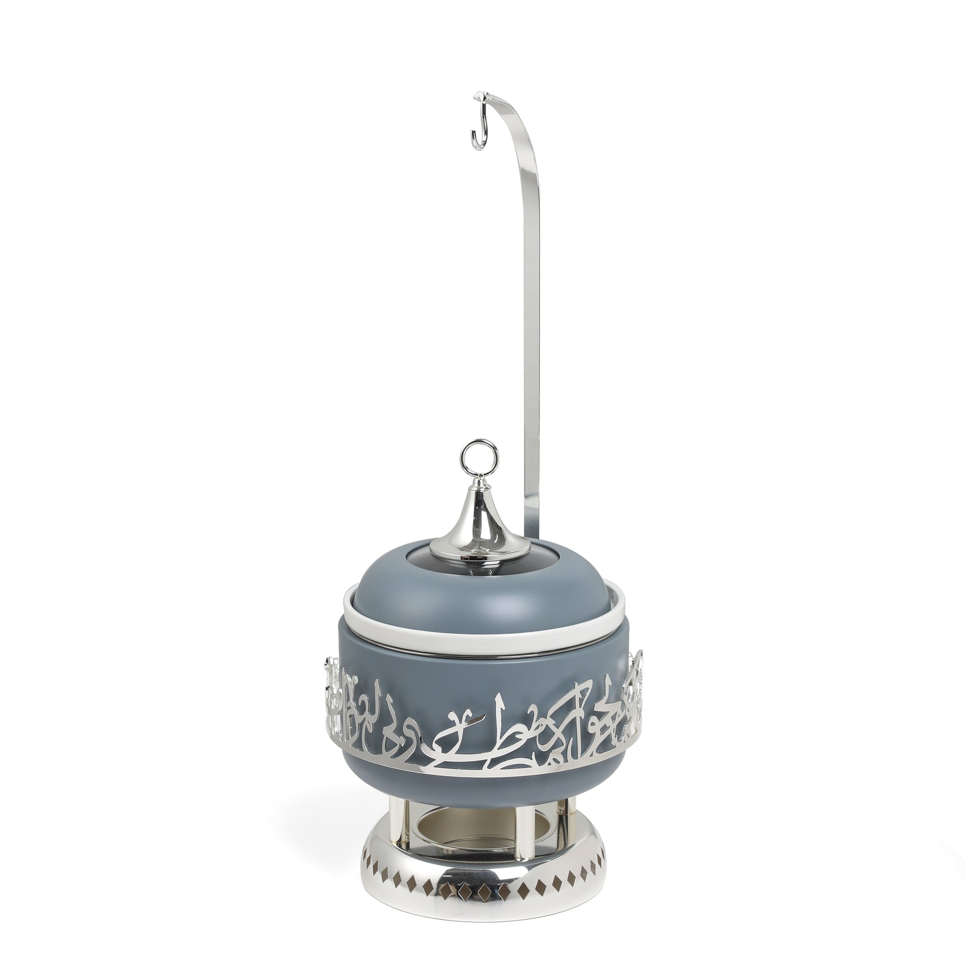 Jiwar 2.5L chafer haze blue with silver ornate design and hanging hook by Otantik Home