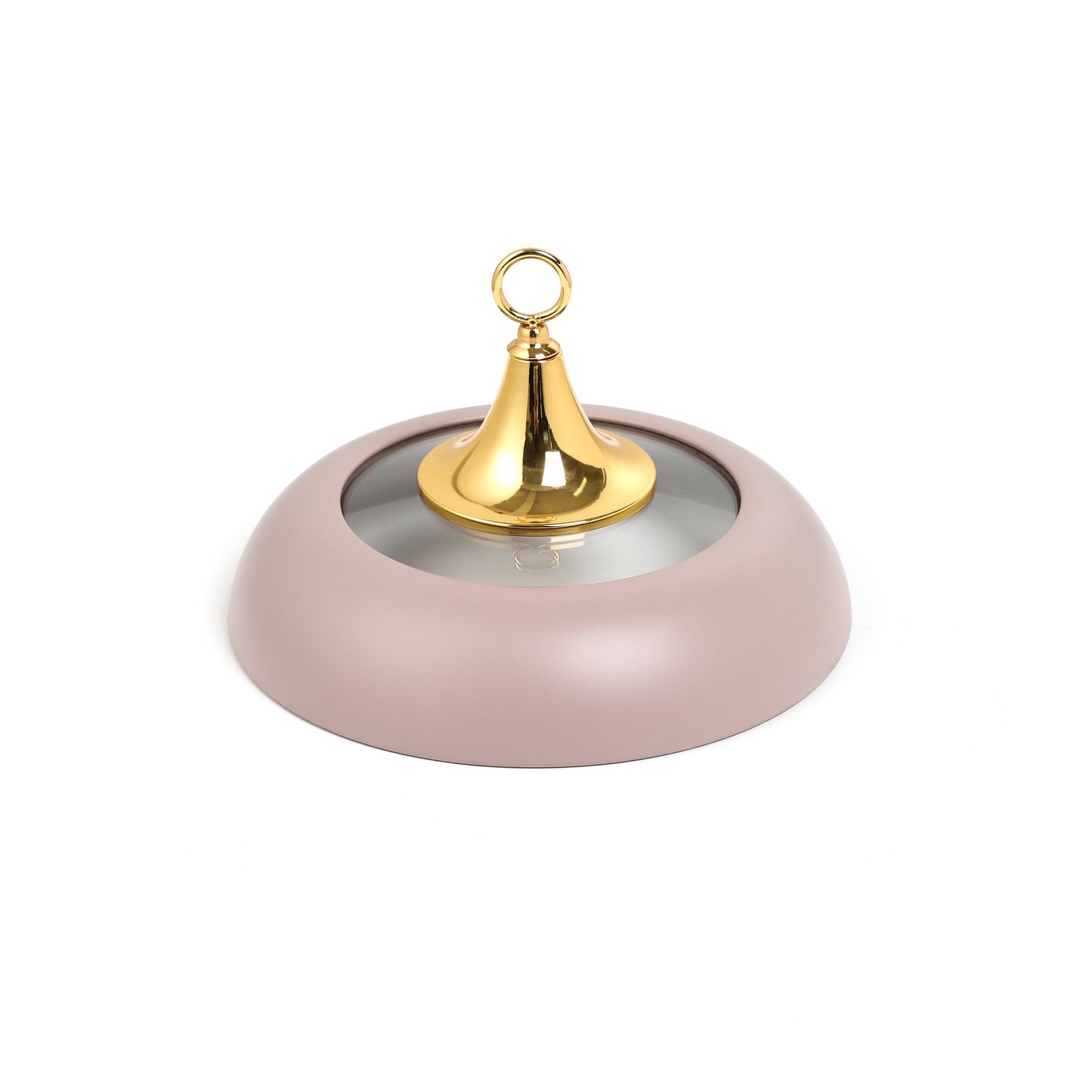 Otantik Home lavender and gold chafer dish with gold handle and lavender base for serving