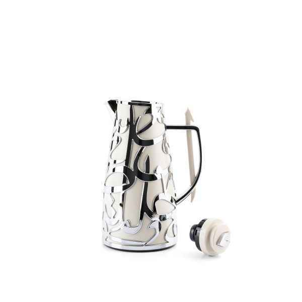 Otantik Home luxury vacuum flask with decorative silver design and black handle with stopper