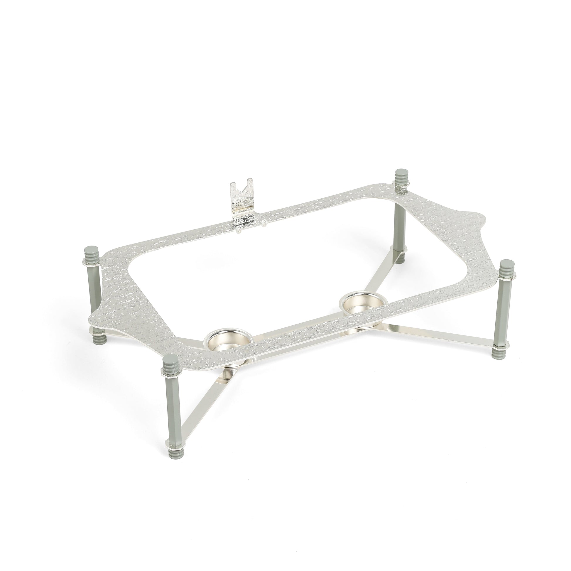 Otantik Home medium twin candle pyrex chafer metal frame with two candle holders