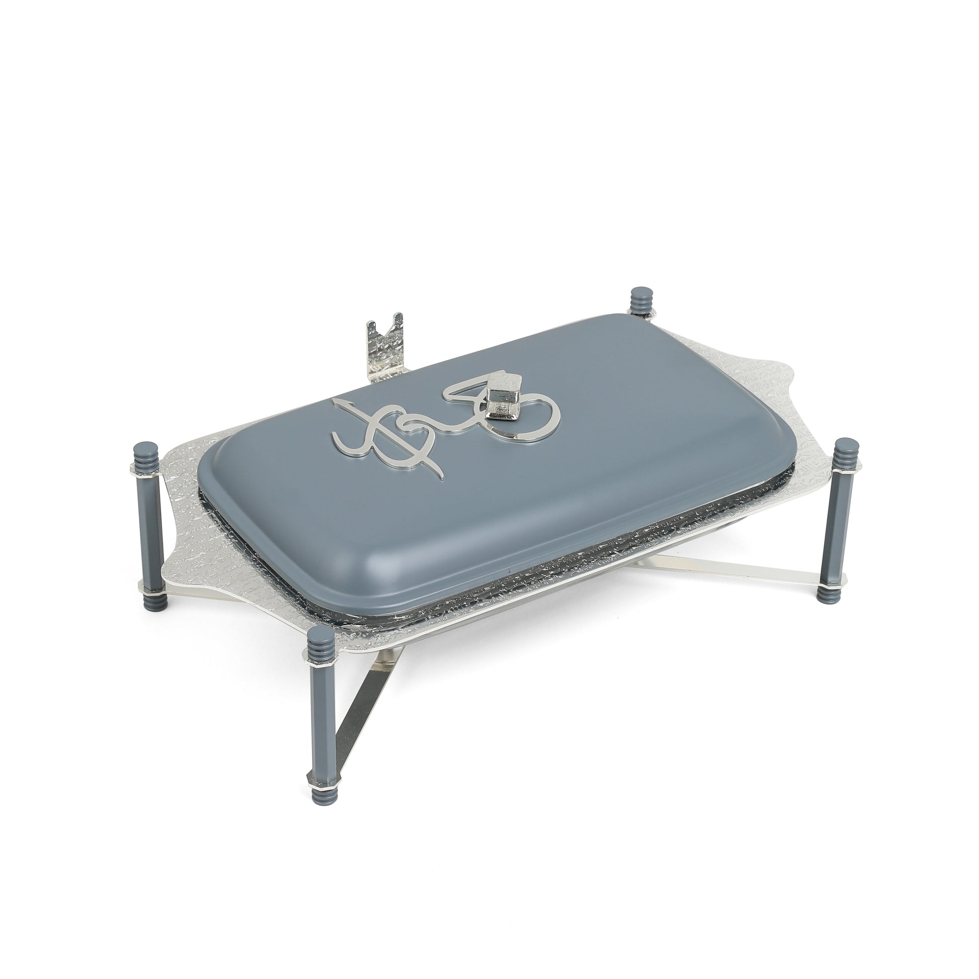 Otantik Home Pyrex candle chafer dish with metal frame and lid for food warming