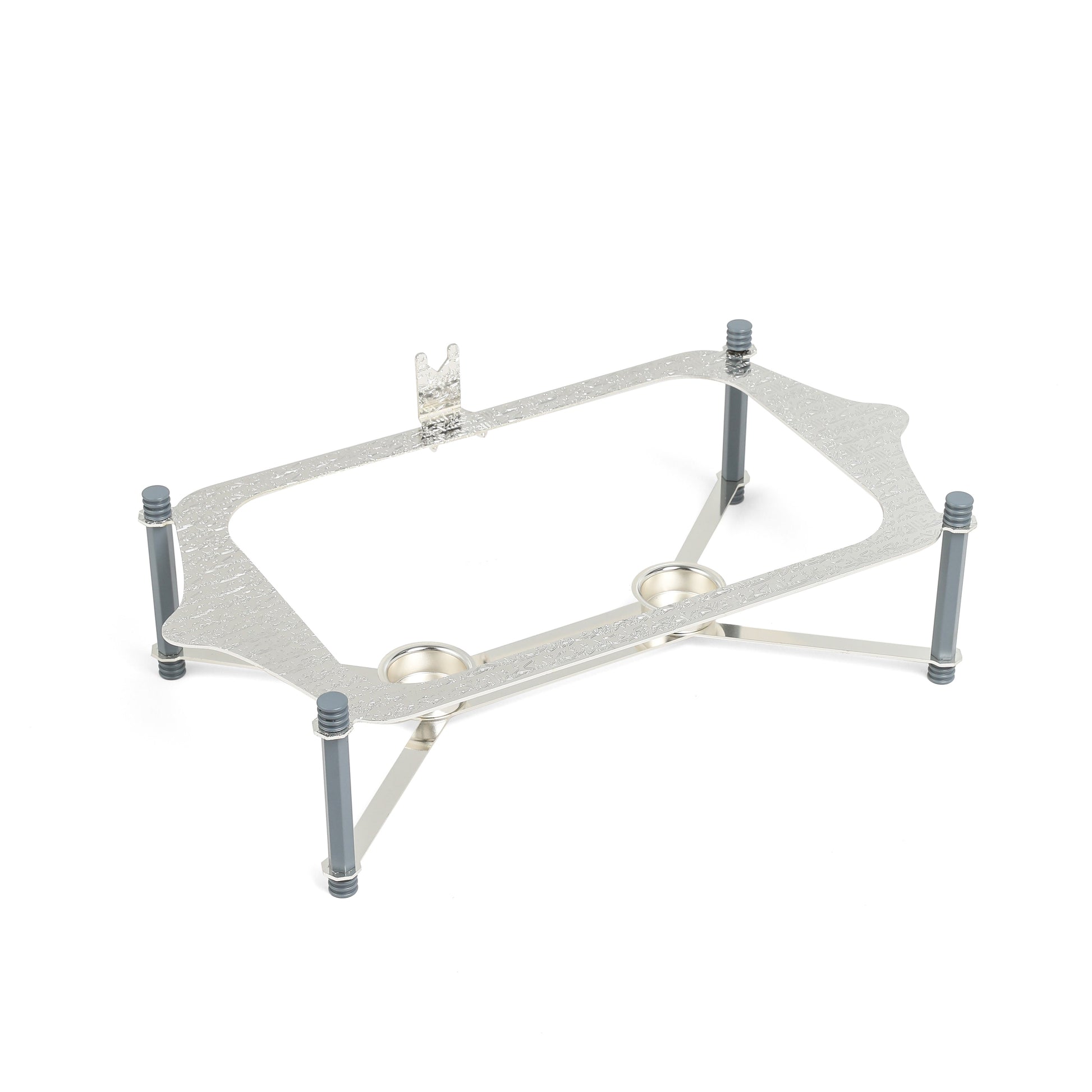 Otantik Home silver metal stand for Pyrex candle chafer dish with four legs