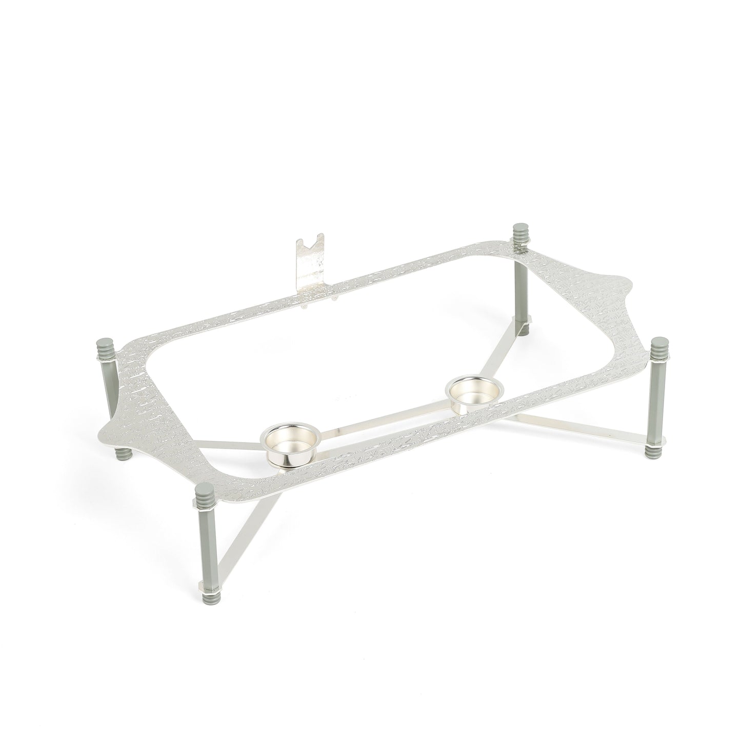 Otantik Home metal frame stand for pyrex chafer with cover with two fuel holders
