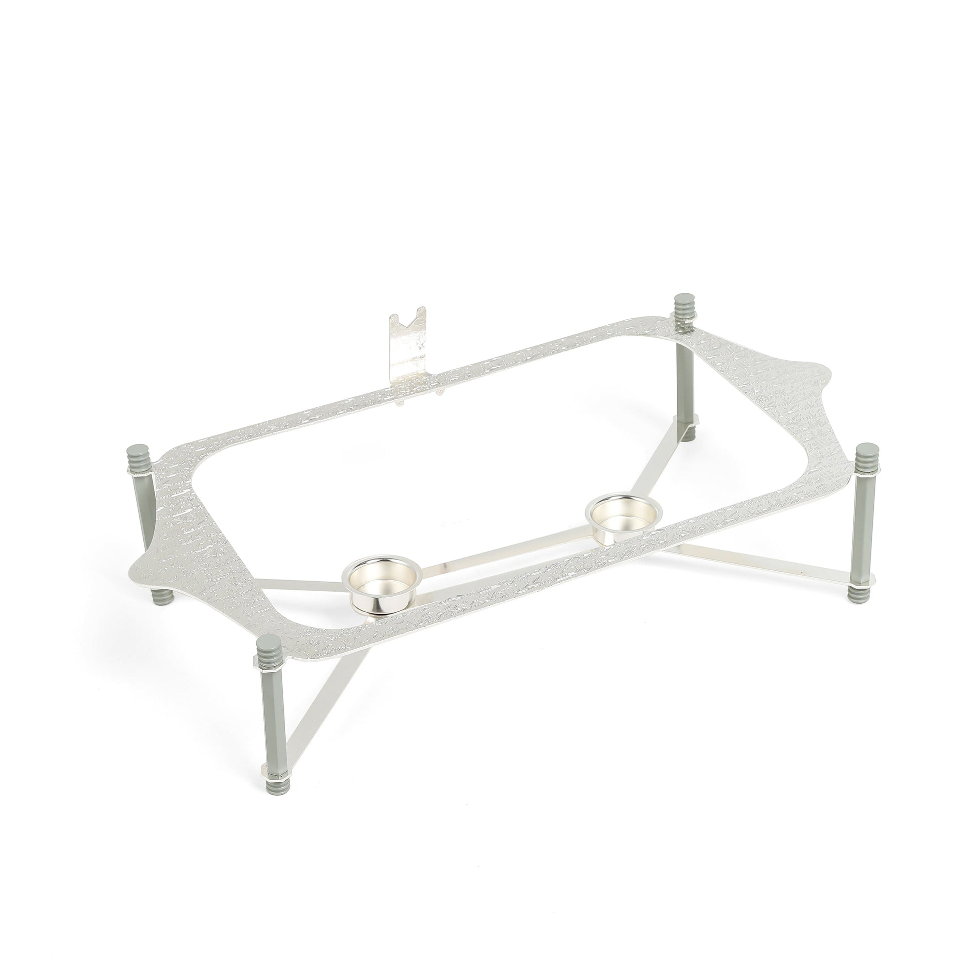 Otantik Home metal frame stand for pyrex chafer with cover with two fuel holders
