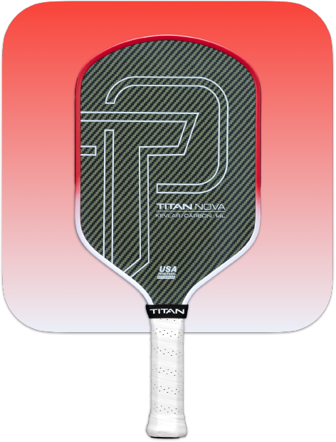 Titan Nova 14L pickleball paddle by Titan Pickleball with carbon fiber face and white grip