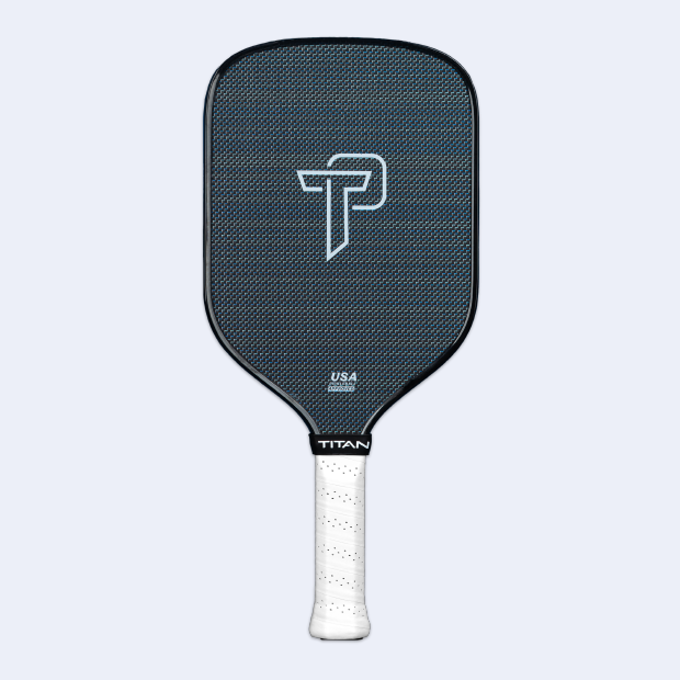 Titan Pro Titanium pickleball paddle by Titan Pickleball with carbon fiber surface and white grip