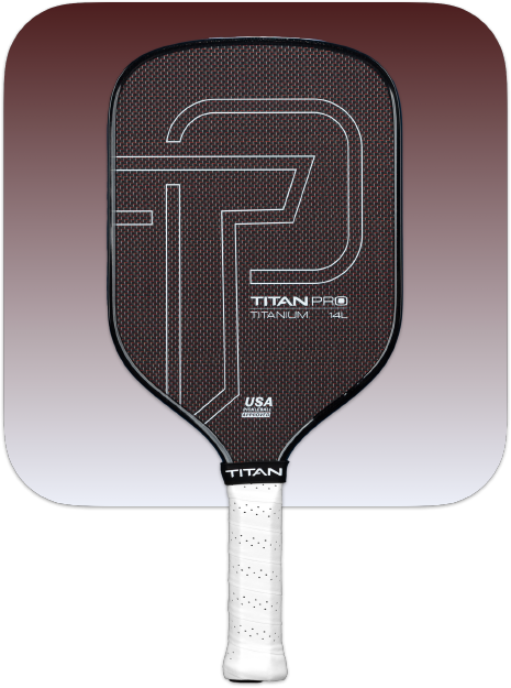 Titan Pro Titanium pickleball paddle by Titan Pickleball with black face and white grip